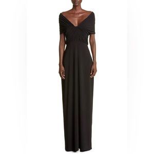 Brandon Maxwell Ruched Off The Shoulder Gown In Black 0